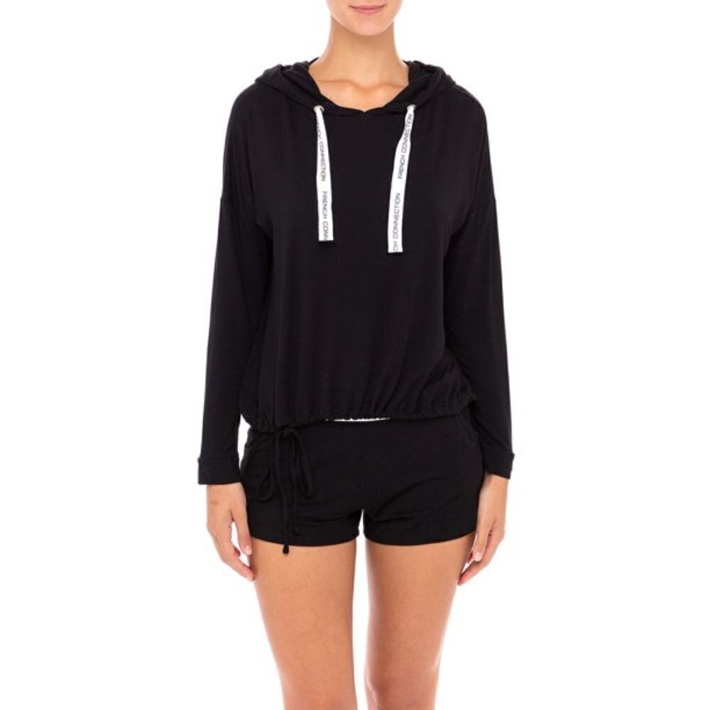 French Connection Womens loungewear BNWOT sz medium Black hooded top